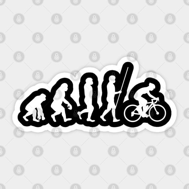 Evolution of Cycling Cyclist Sticker by stuffbyjlim